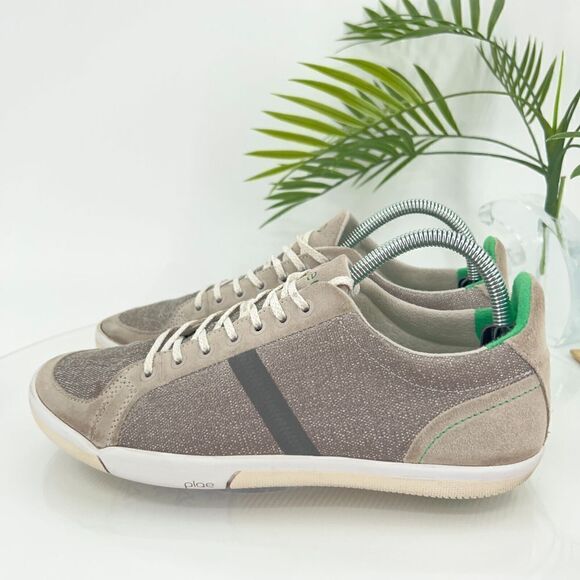 Plae Men's Prospect Sneaker Size 8 Beige Grey Fabric Lace Up Athletic Shoes - Picture 5 of 13
